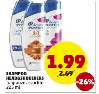 PENNY Head & Shoulders Instant Relief Unisex Non Professionale Shampoo 225ml offerta