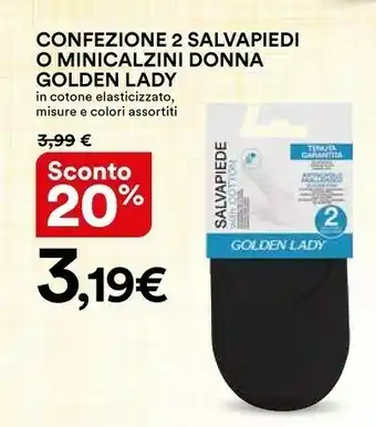 Golden Lady Confezione 2 Salvapiedi O Minicalzini Donna