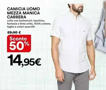 Ipercoop Carrera Camicia Uomo Mezza Manica offerta