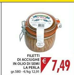 Mercatò La Perla Filetti Di Acciughe In Olio Di Semi offerta