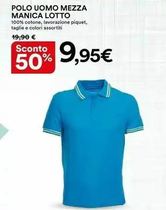 Ipercoop Lotto Polo Uomo Mezza Manica offerta