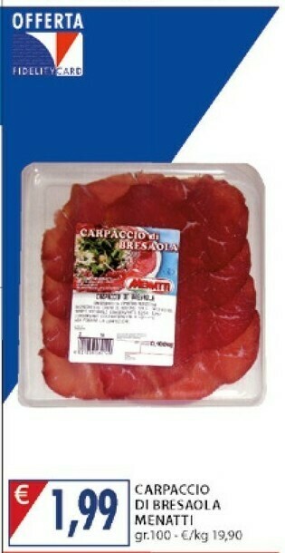 Mercatò Menatti Carpaccio Di Bresaola offerta