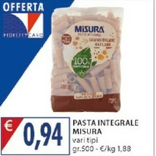 Mercatò Misura Pasta Integrale Fibrextra 500 G(ml) offerta