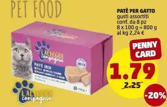 PENNY L'allegra Patè Per Gatto offerta