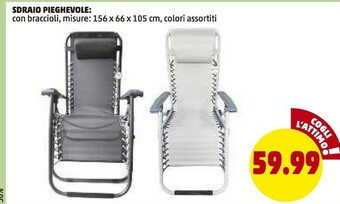 PENNY Peny Sdraio Pieghevole Con Braccioli offerta