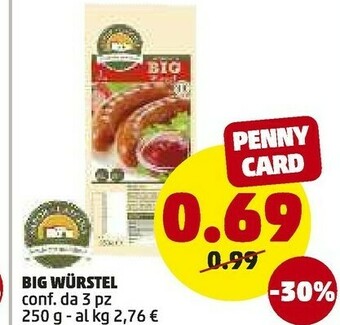 PENNY Sapor Di Cascina Big Wurstel offerta