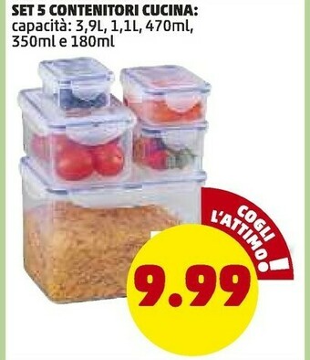 PENNY Penny Set 5 Contenitori Cucina offerta