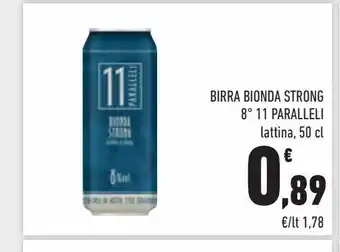 Conad City Birra bionda strong 8 * 11 paralleli lattina 50 cl offerta