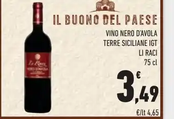 Vino nero d'avola terre siciliane igt li rac 75 cl