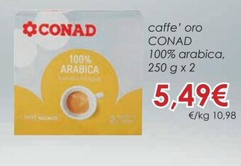 Conad City Caffè oro conad 100 % arabica 250 g x 2 offerta