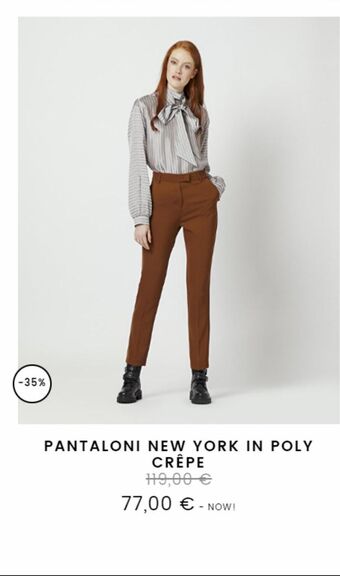 Pantaloni new york in poly crepe