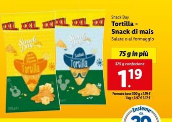 Lidl Tortilla snack di mais offerta