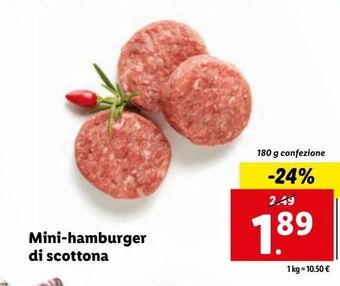 Lidl Mini-hamburger di scottona offerta