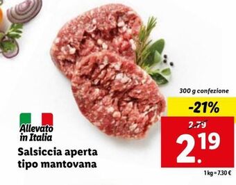 Lidl Salsiccia aperta tipo mantovana offerta