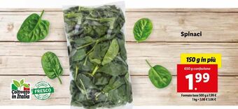 Lidl Spinaci offerta