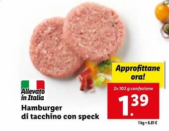 Lidl Hamburger di tacchino con speck offerta