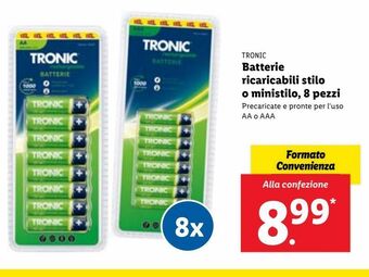 Lidl Batterie ricaricabili stilo o ministilo 8 pezzi offerta