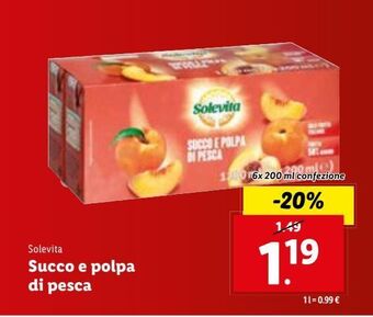 Lidl Succo e polpa di pesca offerta