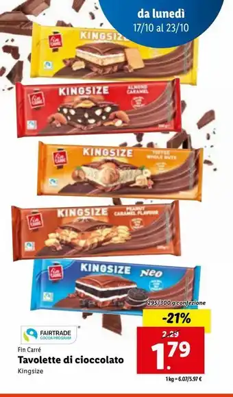 Lidl Tavolette di cioccolato offerta