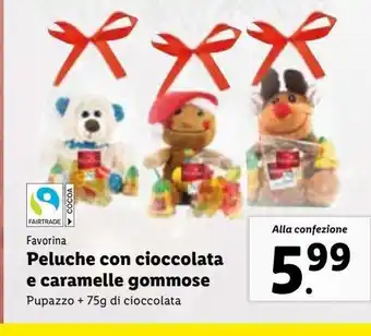 Lidl Peluche con cioccolata e caramelle gommose offerta