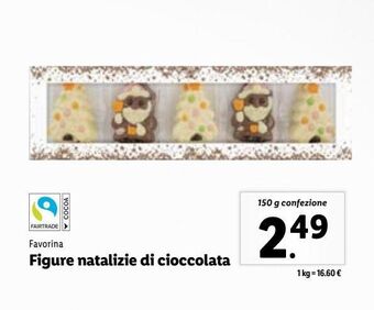 Lidl Figure natalizie di cioccolata offerta