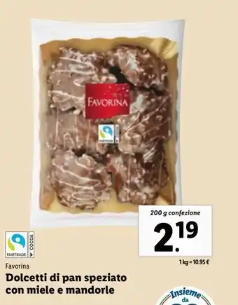 Lidl Dolcetti di pan speziato con miele e mandorle offerta