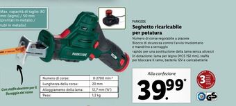 Lidl Seghetto ricaricabile per potatura offerta