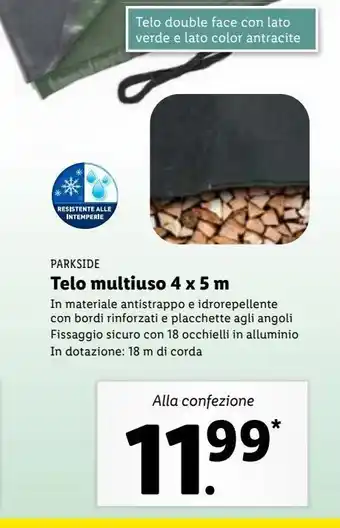 Lidl Telo multiuso 4 x 5m offerta