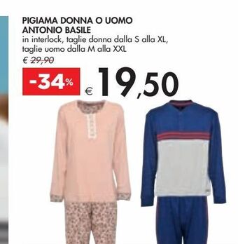 Bennet Pigiama donna o uomo antonio basile offerta
