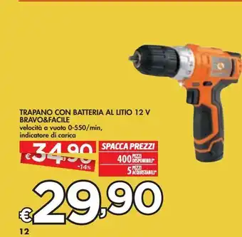 Bennet Trapano a batteria al litio 12 v bravo & facile offerta