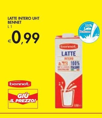 Bennet Latte intero uht bennet offerta