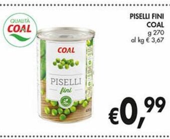 Supermercato Coal Piselli fini coal g 270 offerta
