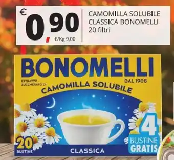 Supermercati Visotto Bonomelli Camomilla Solubile Classica 20 filtri offerta