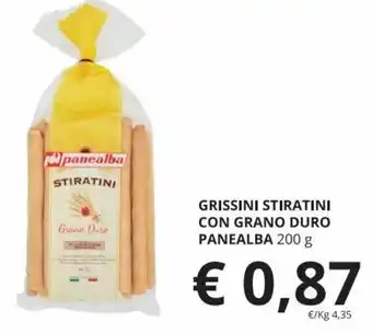 Panealba Grissini Stiratini con Grano Duro 200 g