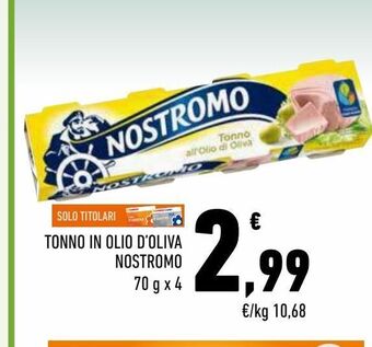 Conad Superstore Tonno in olio d'oliva nostromo 70 g x 4 offerta