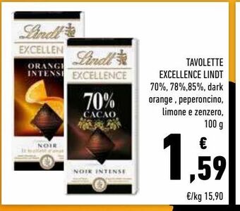 Conad Superstore Tavolette excellence lindt 100 g offerta