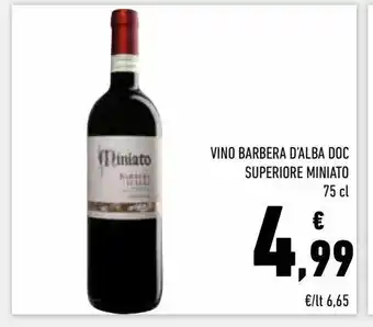 Conad Superstore Vino barbera d'alba doc superiore miniato 75 cl offerta