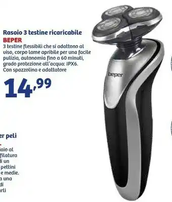 In'S Mercato Beper Rasoio 3 Testine Ricaricabile offerta