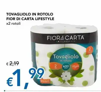 Migross Supermercati e Market Tovaglioli in rorolo fior di carta lifestyle x2 rotoli offerta