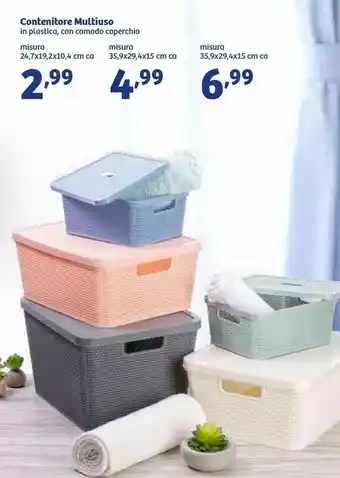 In'S Mercato Misura Contenitore Multiuso In Plastica Con Comodo Coperchio offerta