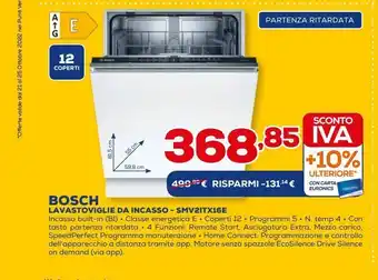 Euronics Lavastoviglie da incasso bosch offerta