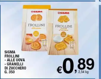 Sigma Frollini Alle Uova Granelli Di Zucchero G. 350