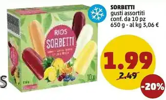 PENNY Rios Sorbetto offerta