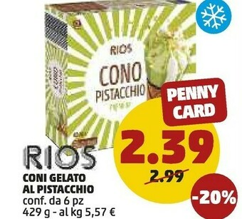 PENNY Rios Coni Gelato Al Pistacchio offerta