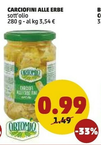 PENNY Ortomio Carciofini sott'olio offerta