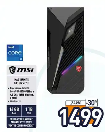 Unieuro MSI Mag Infinite S3 11TG-277IT offerta