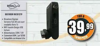 Unieuro Digi Quest Decoder Ricd1219 offerta
