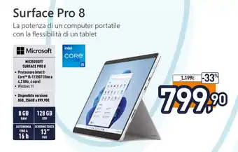 Unieuro Microsoft Surface Pro 8 offerta