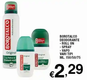Borotalco Deodorante Roll On Spray Vapo Vari Tipi Ml. 150/50/75