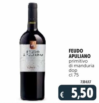 Deco Supermercati Feudo Apuliano primitivo di manduria dop cl 75 offerta